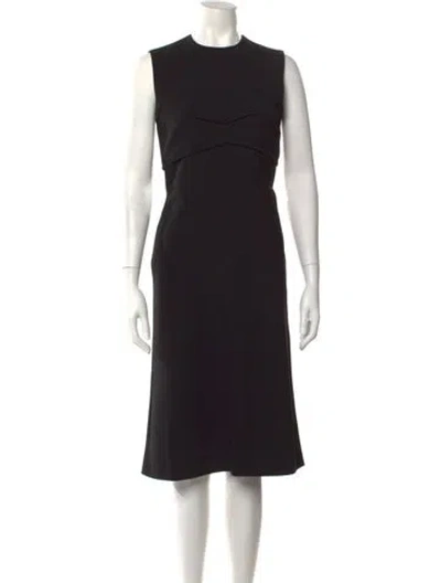 Pre-owned Sportmax Crew Neck Knee-length Dress In Black