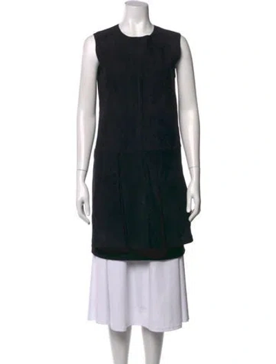 Pre-owned Sportmax Crew Neck Knee-length Dress In Black