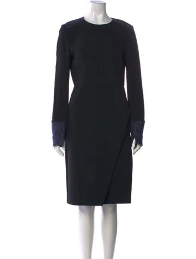 Pre-owned Sportmax Crew Neck Knee-length Dress In Black