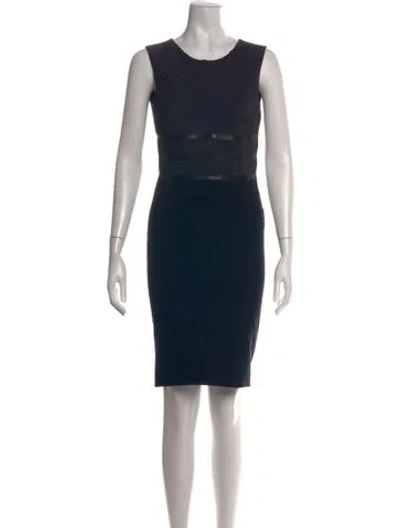 Pre-owned Sportmax Crew Neck Knee-length Dress In Black