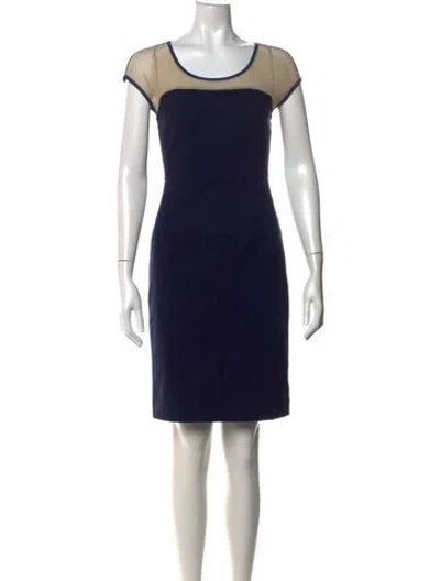 Pre-owned Sportmax Crew Neck Knee-length Dress In Blue/neutrals