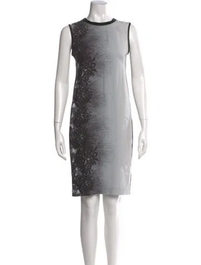 Pre-owned Sportmax Crew Neck Knee-length Dress In Gray