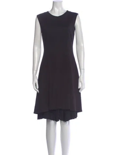Pre-owned Sportmax Crew Neck Knee-length Dress In Gray