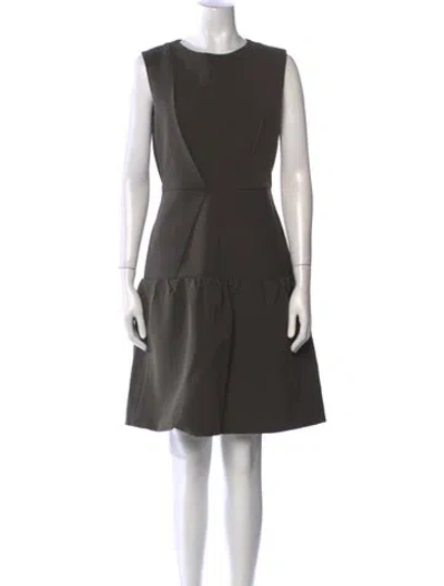 Pre-owned Sportmax Crew Neck Knee-length Dress In Green