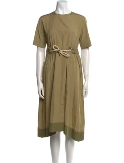 Pre-owned Sportmax Crew Neck Knee-length Dress In Green
