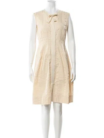 Pre-owned Sportmax Crew Neck Knee-length Dress In Neutral