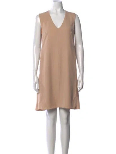 Pre-owned Sportmax Crew Neck Knee-length Dress In Neutral