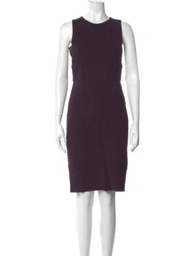 Pre-owned Sportmax Crew Neck Knee-length Dress In Purple