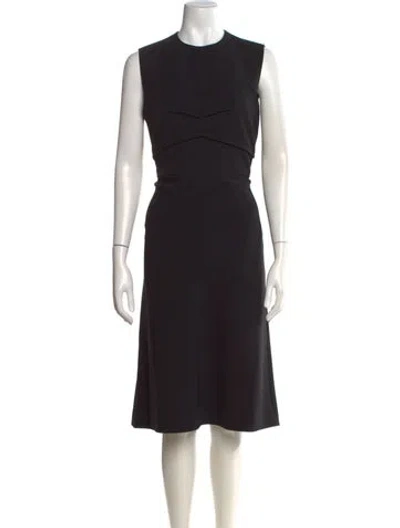 Pre-owned Sportmax Crew Neck Knee-length Dress W/ Tags In Black