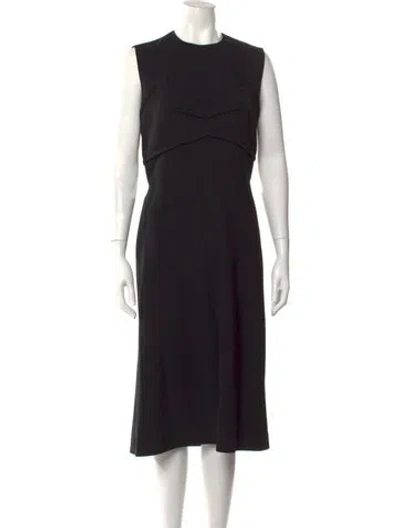 Pre-owned Sportmax Crew Neck Knee-length Dress W/ Tags In Black