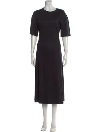 Pre-owned Sportmax Crew Neck Long Dress In Black