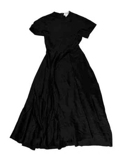 Pre-owned Sportmax Crew Neck Long Dress In Black