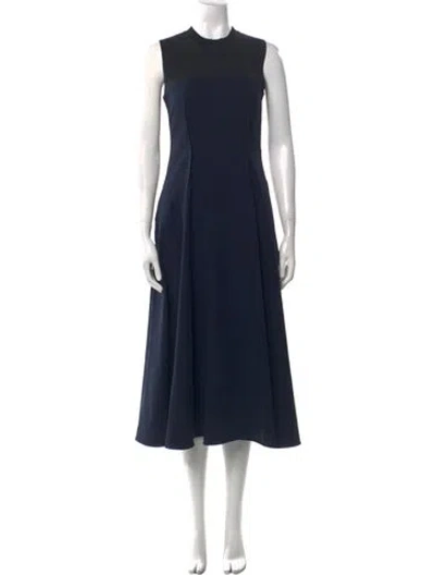 Pre-owned Sportmax Crew Neck Long Dress In Blue