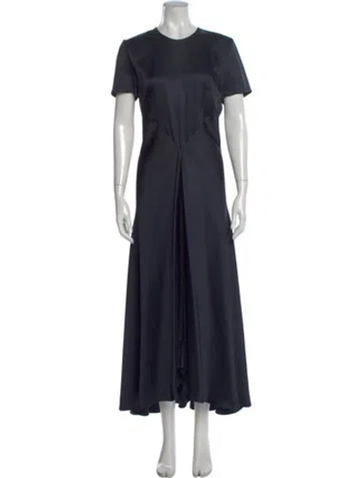 Pre-owned Sportmax Crew Neck Long Dress In Blue