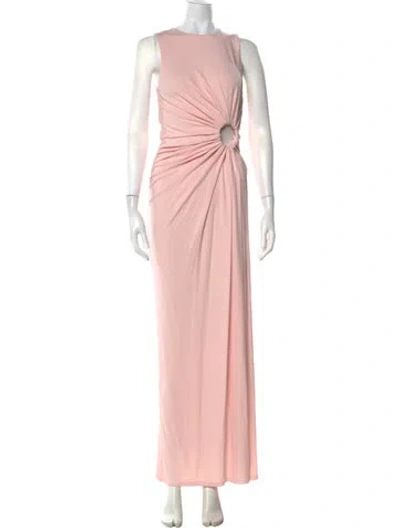 Pre-owned Sportmax Crew Neck Long Dress In Pink