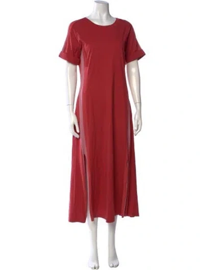 Pre-owned Sportmax Crew Neck Long Dress In Red