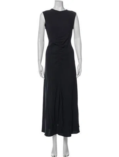 Pre-owned Sportmax Crew Neck Long Dress W/ Tags In Blue