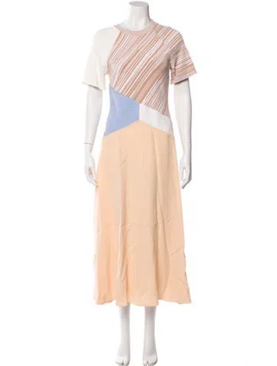 Pre-owned Sportmax Crew Neck Long Dress W/ Tags In Neutral