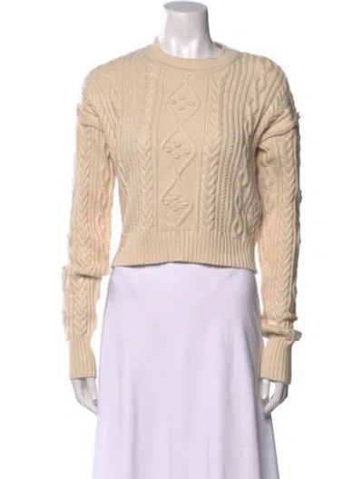 Pre-owned Sportmax Crew Neck Long Sleeve Crop Top In Neutral