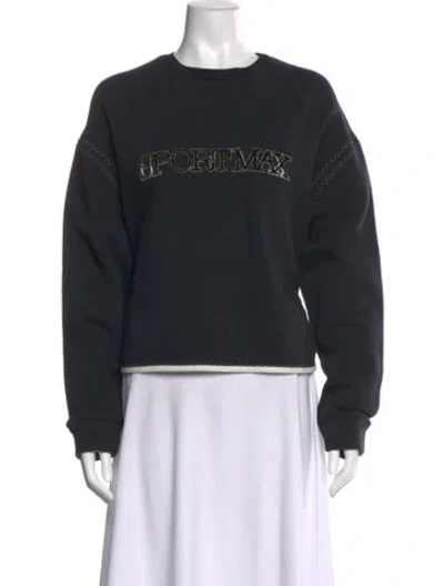 Pre-owned Sportmax Crew Neck Long Sleeve Sweatshirt In Black