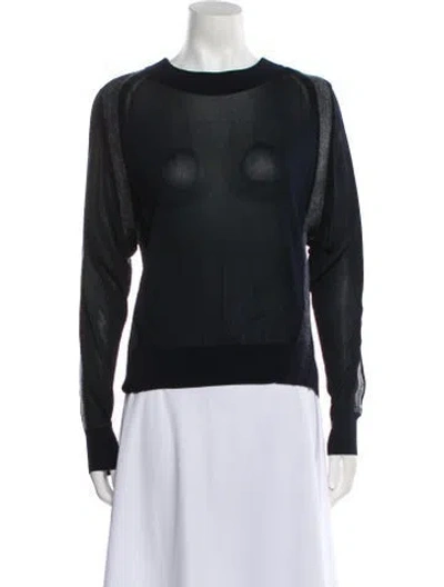 Pre-owned Sportmax Crew Neck Long Sleeve Sweatshirt In Blue