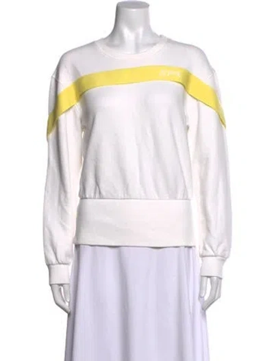 Pre-owned Sportmax Crew Neck Long Sleeve Sweatshirt In White