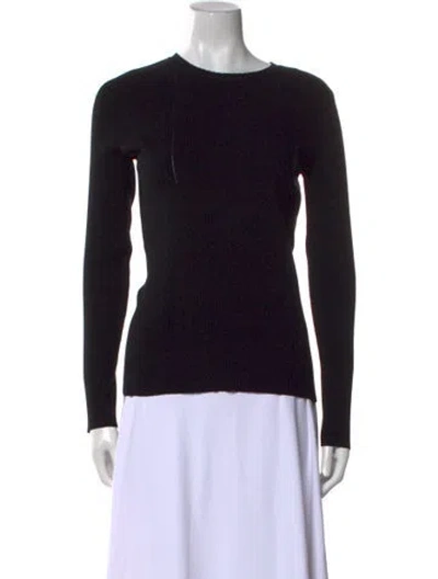 Pre-owned Sportmax Crew Neck Long Sleeve Top In Black