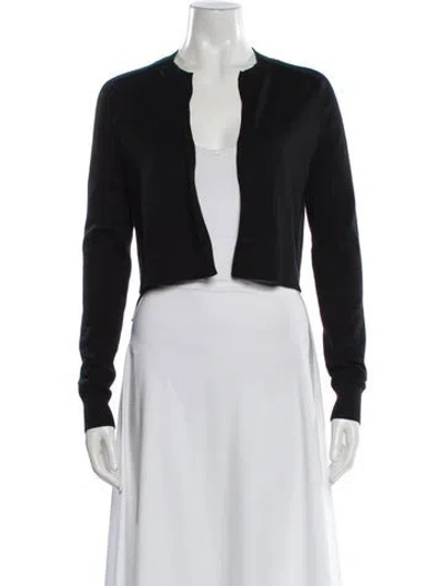 Pre-owned Sportmax Crew Neck Long Sleeve Top In Black