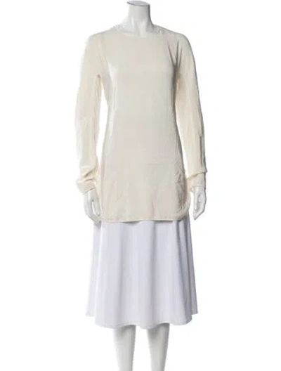 Pre-owned Sportmax Crew Neck Long Sleeve Top In Neutral