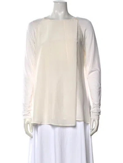Pre-owned Sportmax Crew Neck Long Sleeve Top In Neutral