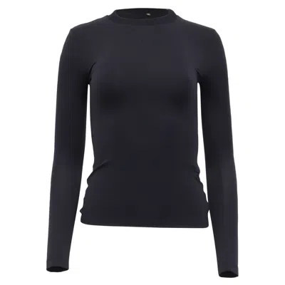 Pre-owned Sportmax Crew Neck Longsleeve T-shirt In Black Polyamide