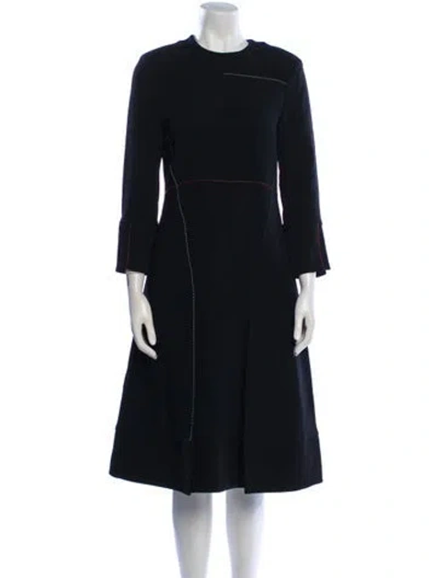 Pre-owned Sportmax Crew Neck Midi Length Dress In Black