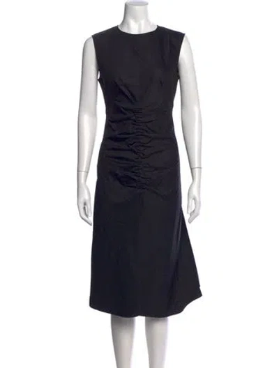 Pre-owned Sportmax Crew Neck Midi Length Dress In Black