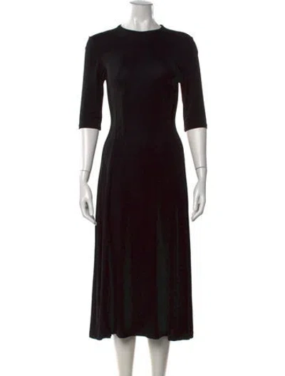 Pre-owned Sportmax Crew Neck Midi Length Dress In Black