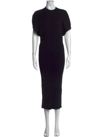 Pre-owned Sportmax Crew Neck Midi Length Dress In Black