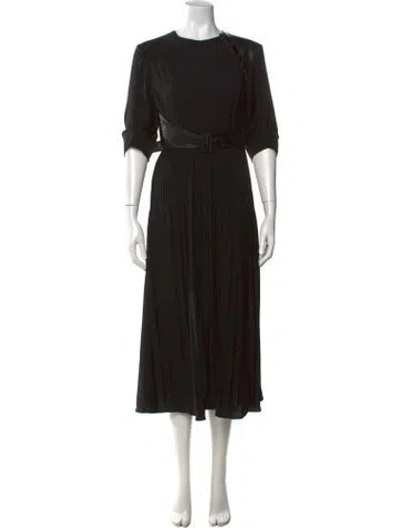 Pre-owned Sportmax Crew Neck Midi Length Dress In Black