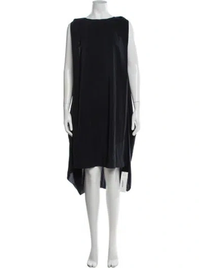 Pre-owned Sportmax Crew Neck Midi Length Dress In Blue