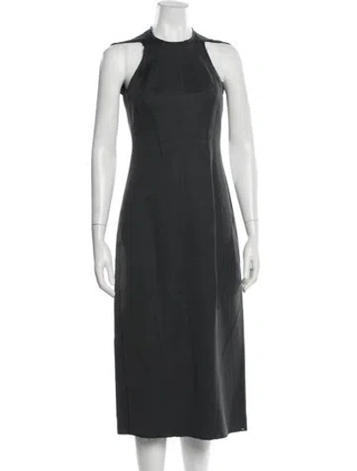Pre-owned Sportmax Crew Neck Midi Length Dress In Gray