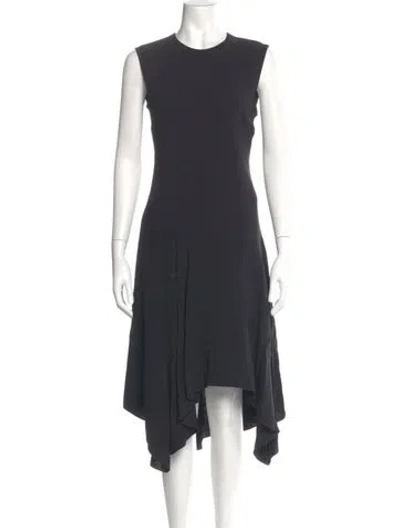 Pre-owned Sportmax Crew Neck Midi Length Dress In Gray