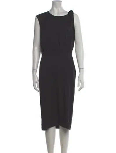 Pre-owned Sportmax Crew Neck Midi Length Dress In Gray