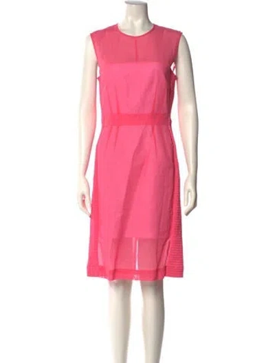 Pre-owned Sportmax Crew Neck Midi Length Dress In Pink