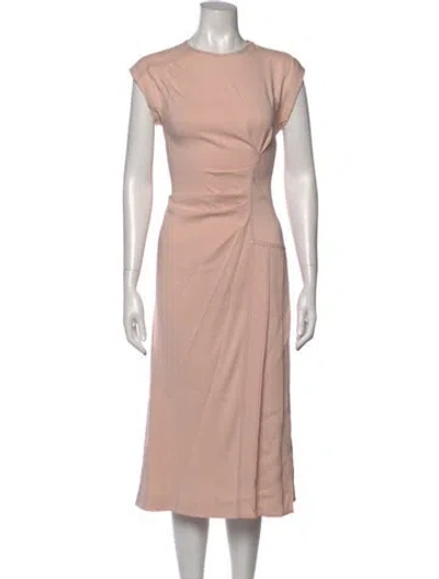Pre-owned Sportmax Crew Neck Midi Length Dress In Pink