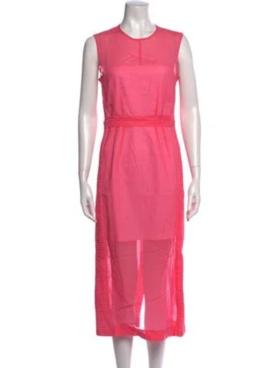Pre-owned Sportmax Crew Neck Midi Length Dress In Pink