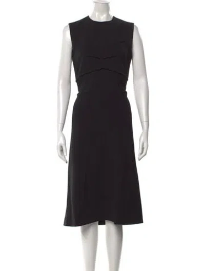 Pre-owned Sportmax Crew Neck Midi Length Dress W/ Tags In Black