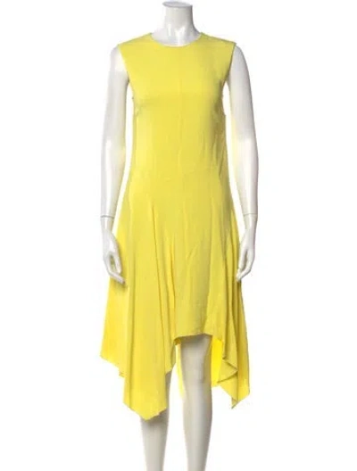 Pre-owned Sportmax Crew Neck Midi Length Dress In Yellow
