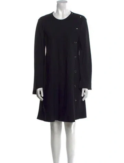 Pre-owned Sportmax Crew Neck Mini Dress In Black