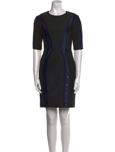 Pre-owned Sportmax Crew Neck Mini Dress In Black