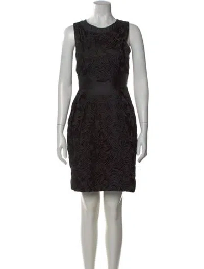 Pre-owned Sportmax Crew Neck Mini Dress In Black