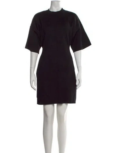 Pre-owned Sportmax Crew Neck Mini Dress In Black