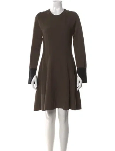 Pre-owned Sportmax Crew Neck Mini Dress In Brown